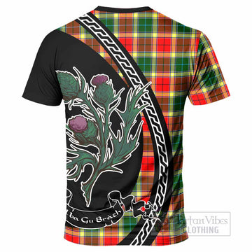 Gibson (Gibbs or Gibsone) Family Crest Tartan T-Shirt Alba Thistle Inspired