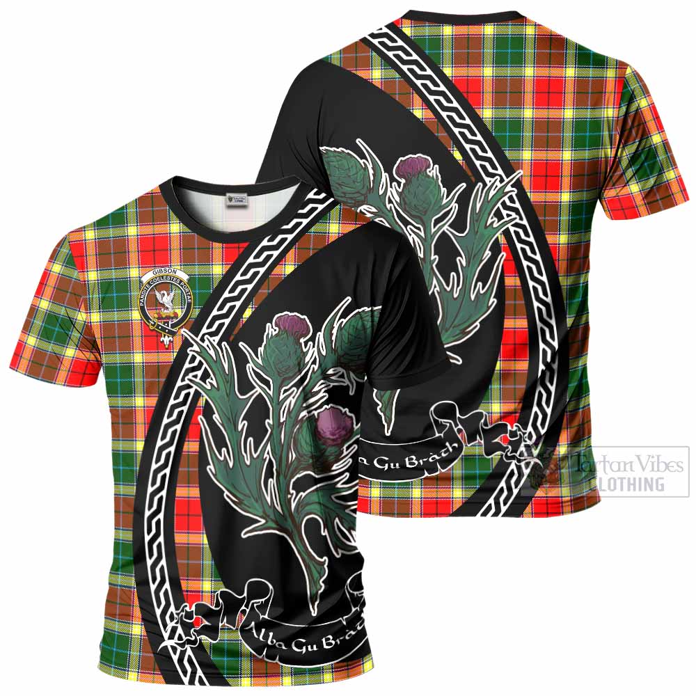 Gibson (Gibbs or Gibsone) Family Crest Tartan T-Shirt Alba Thistle Inspired - Tartan Vibes Clothing