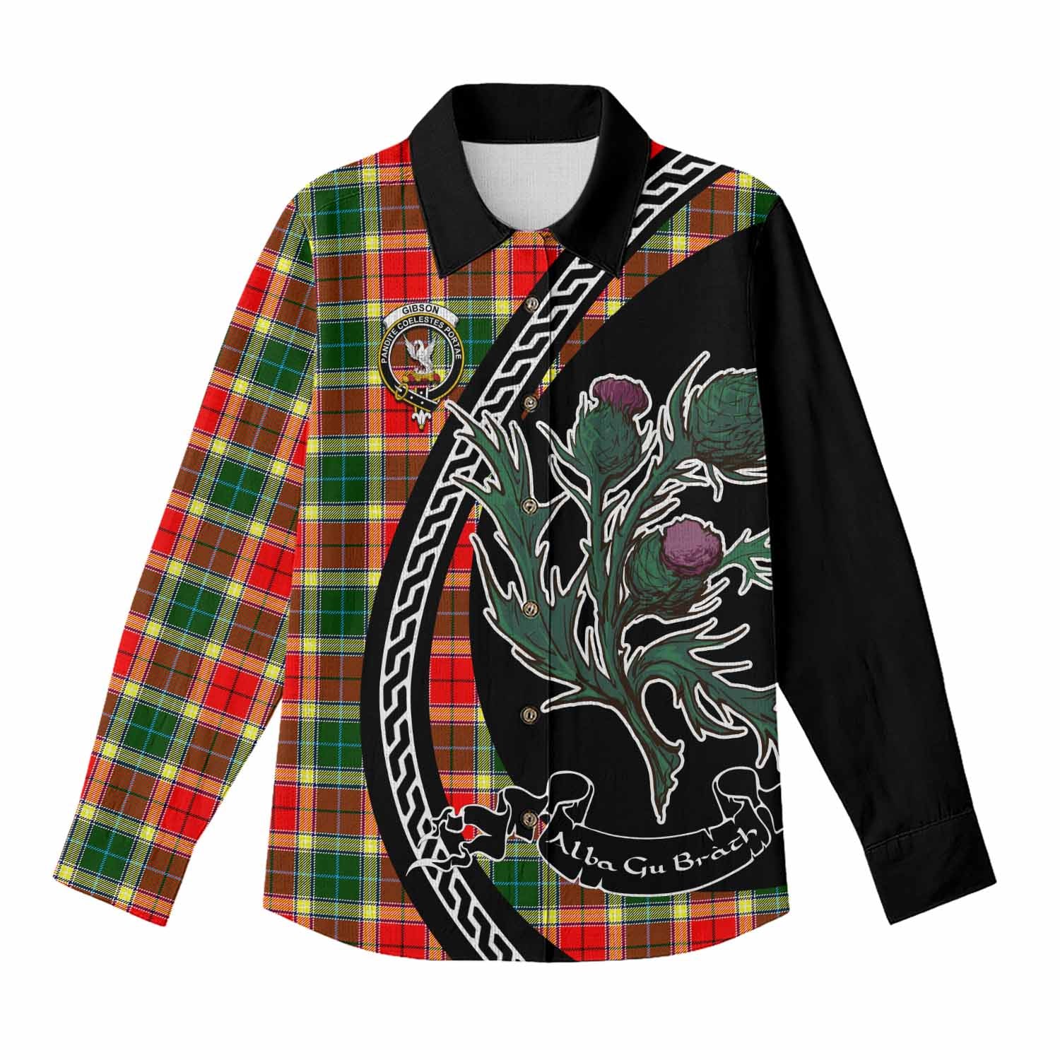 Gibson (Gibbs or Gibsone) Family Crest Tartan Women Casual Shirt Alba Thistle Inspired - Tartan Vibes Clothing