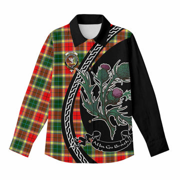 Gibson (Gibbs or Gibsone) Family Crest Tartan Women Casual Shirt Alba Thistle Inspired - Tartan Vibes Clothing