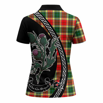 Gibson (Gibbs or Gibsone) Family Crest Tartan Women Polo Shirt Alba Thistle Inspired - Tartan Vibes Clothing