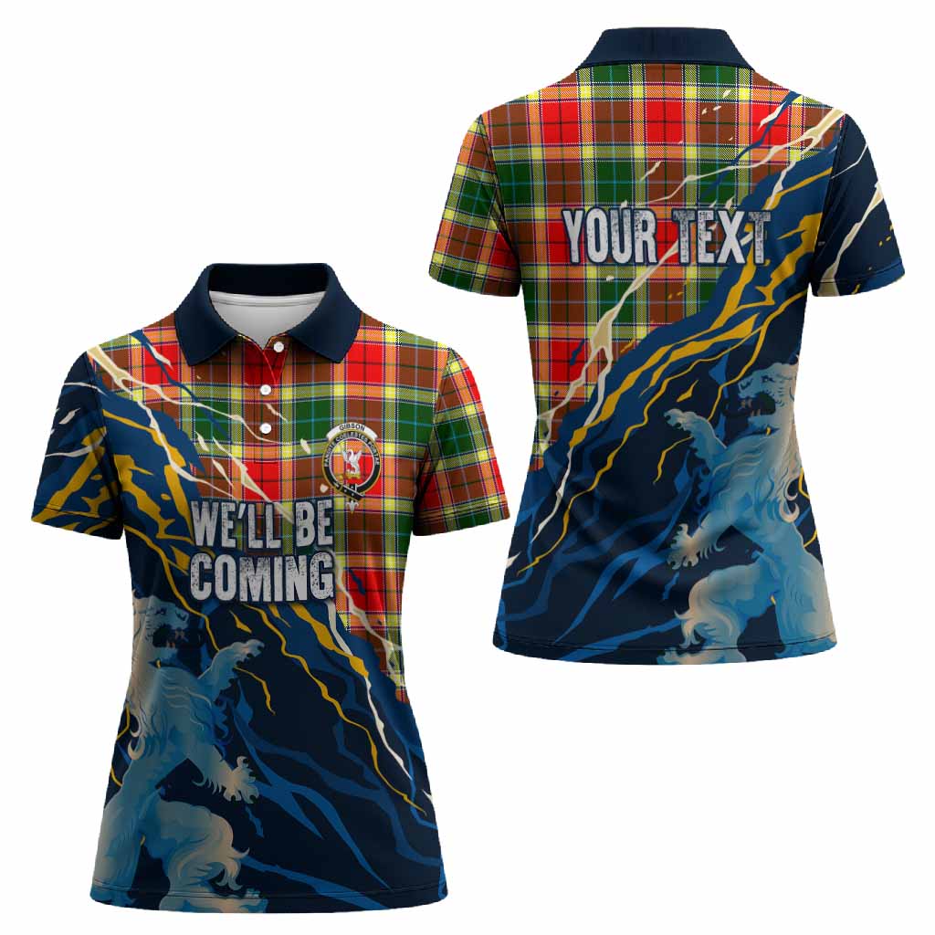 Gibson (Gibbs or Gibsone) Scotland Tartan Women Polo Shirt WC2026 Football - We'll Be Coming