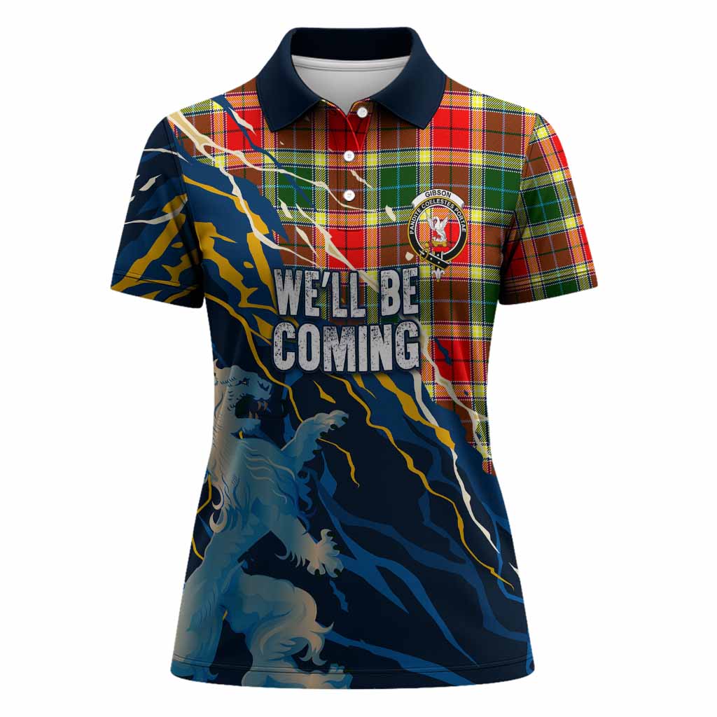 Gibson (Gibbs or Gibsone) Scotland Tartan Women Polo Shirt WC2026 Football - We'll Be Coming