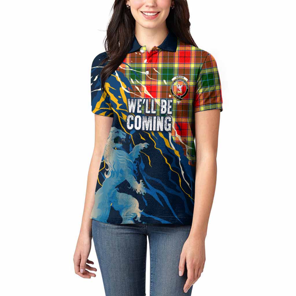 Gibson (Gibbs or Gibsone) Scotland Tartan Women Polo Shirt WC2026 Football - We'll Be Coming