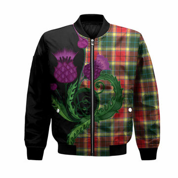 Gibson (Gibbs or Gibsone) Tartan Bomber Jacket Traditional Scottish Thistle