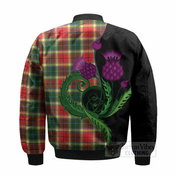 Gibson (Gibbs or Gibsone) Tartan Bomber Jacket Traditional Scottish Thistle