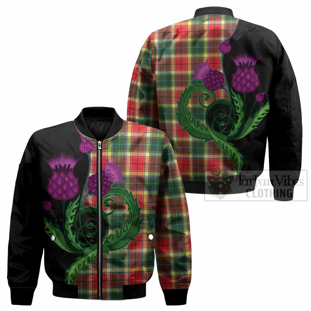 Gibson (Gibbs or Gibsone) Tartan Bomber Jacket Traditional Scottish Thistle