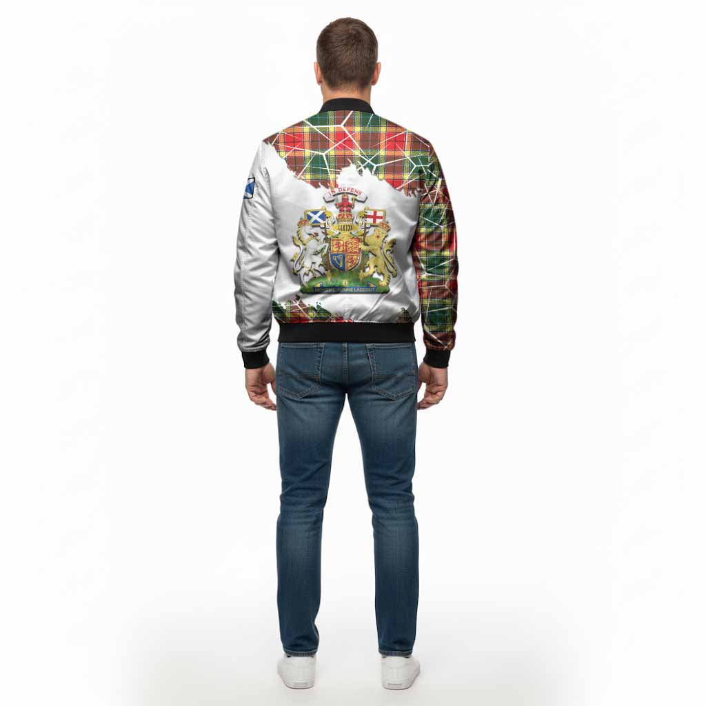 Gibson (Gibbs or Gibsone) Tartan Bomber Jacket with Family Crest and Lion Rampant Grunge Style