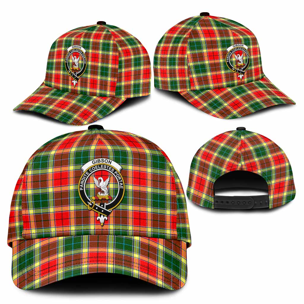 Gibson (Gibbs or Gibsone) Tartan Classic Cap with Family Crest