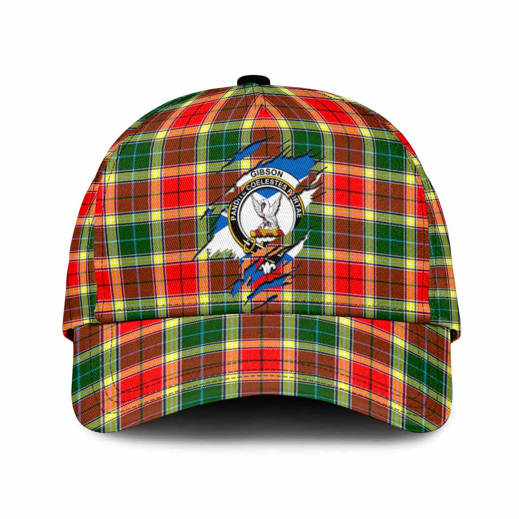 Gibson (Gibbs or Gibsone) Tartan Classic Cap with Family Crest In Me Style