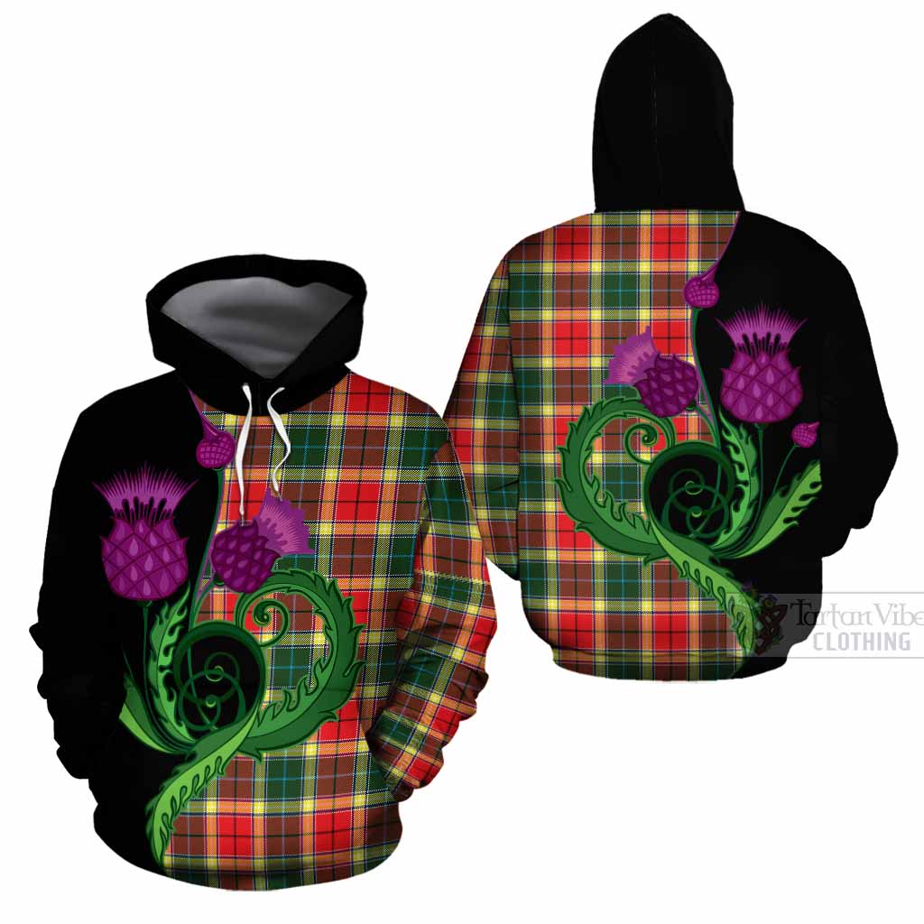Gibson (Gibbs or Gibsone) Tartan Cotton Hoodie Traditional Scottish Thistle