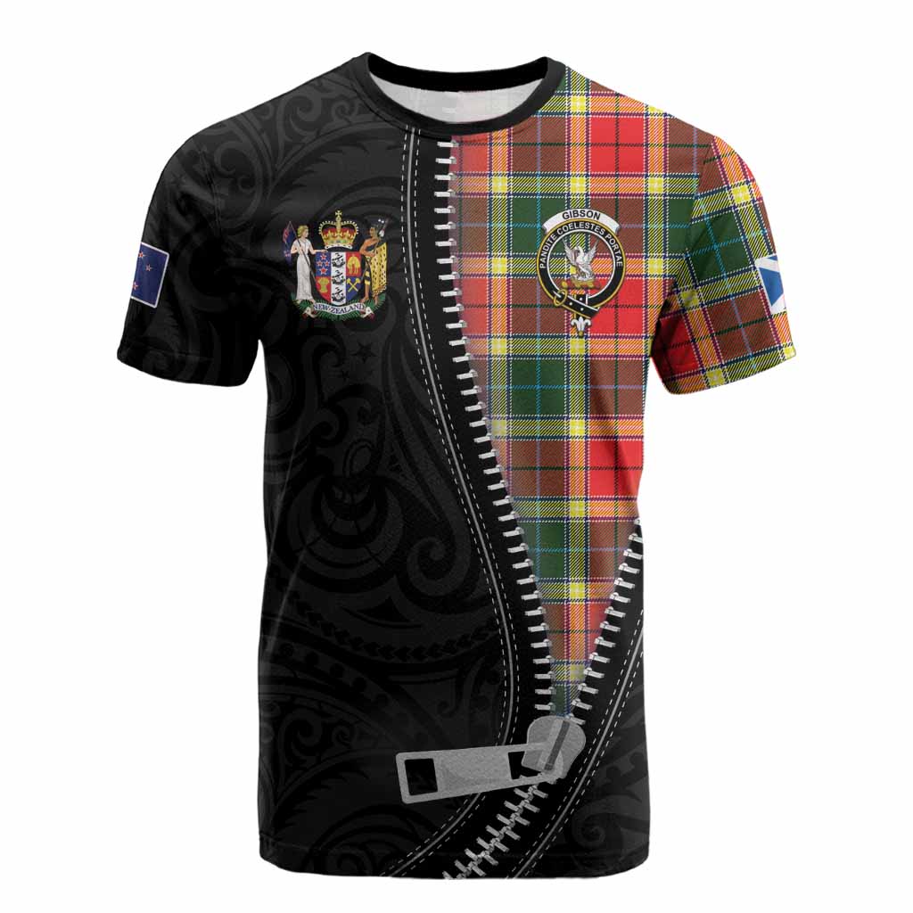 Gibson (Gibbs or Gibsone) Tartan Cotton T-shirt New Zealand Pattern Unique Zipper Stylized
