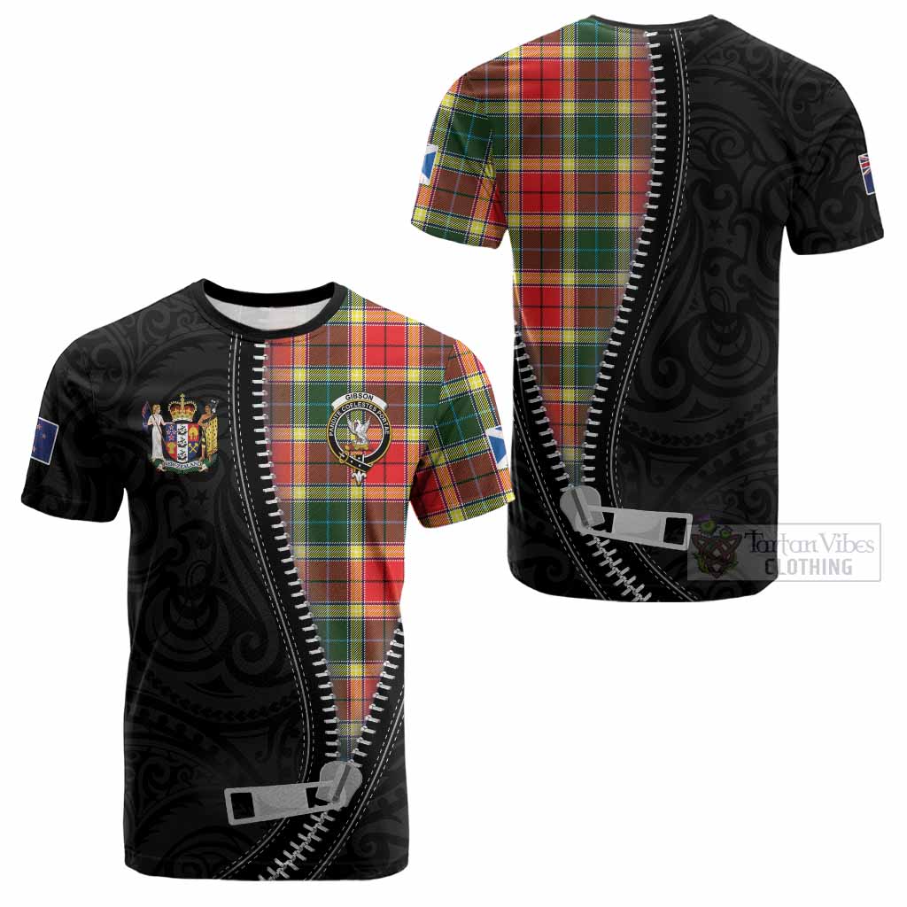 Gibson (Gibbs or Gibsone) Tartan Cotton T-shirt New Zealand Pattern Unique Zipper Stylized