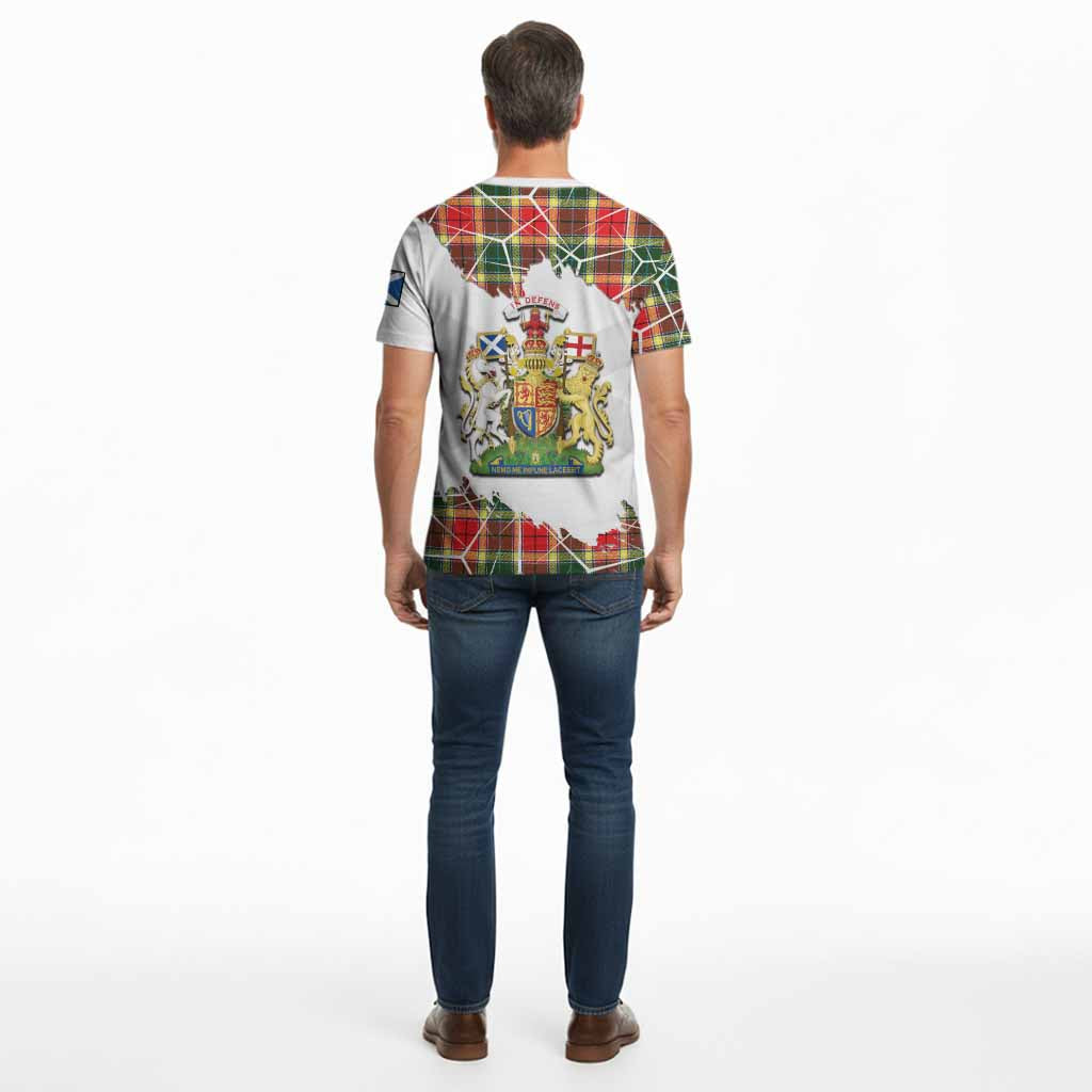 Gibson (Gibbs or Gibsone) Tartan Cotton T-shirt with Family Crest and Lion Rampant Grunge Style
