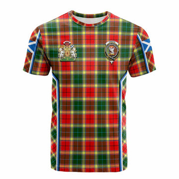 Gibson (Gibbs or Gibsone) Tartan Crest Cotton T-shirt Scotland Coat of Arm Flag Style