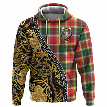 Gibson (Gibbs or Gibsone) Tartan Crest Hoodie Celtic Knot and Triple Trickle Spiral Symbols