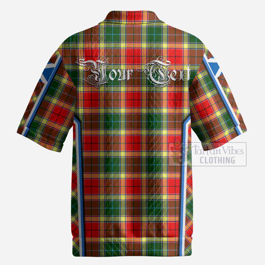 Gibson (Gibbs or Gibsone) Tartan Crest Men’s Polo Sweater Top Scotland Coat of Arm Flag Style