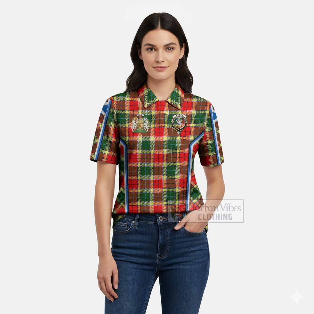 Gibson (Gibbs or Gibsone) Tartan Crest Women’s Polo Sweater Top Scotland Coat of Arm Flag Style