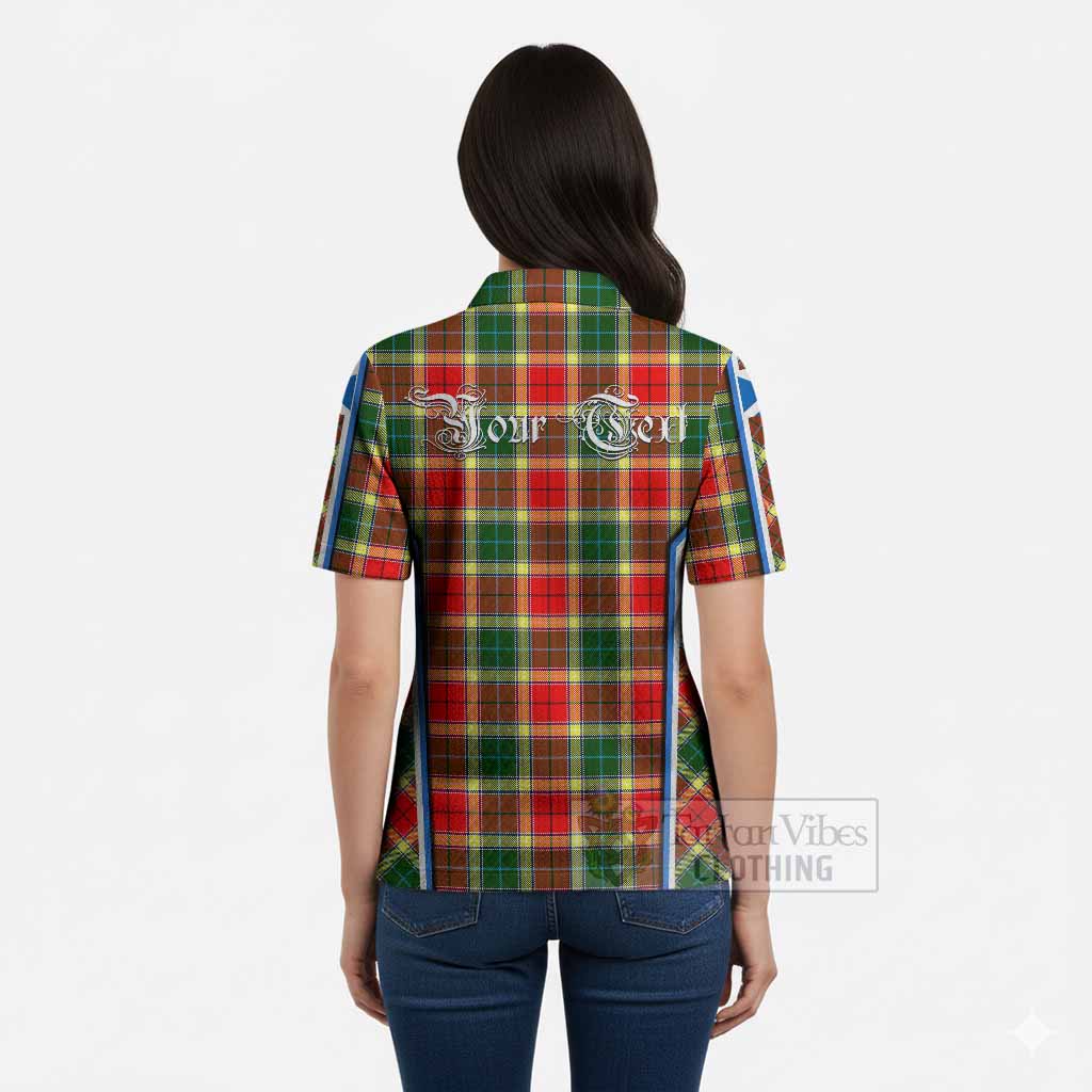 Gibson (Gibbs or Gibsone) Tartan Crest Women’s Polo Sweater Top Scotland Coat of Arm Flag Style