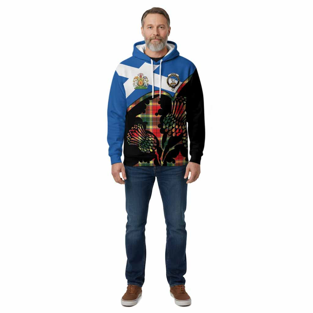 Gibson (Gibbs or Gibsone) Tartan Family Crest Cotton Hoodie Scotland Thistle Floral Flag Style