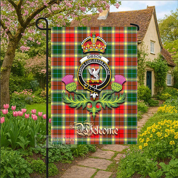 Gibson (Gibbs or Gibsone) Tartan Family Crest Garden Flag Royal Thistle Welcome Style - Tartan Vibes Clothing