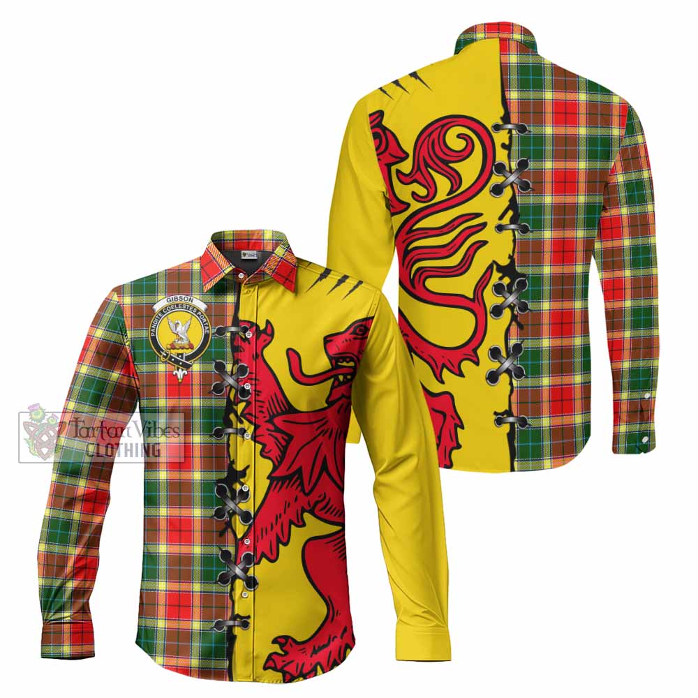 Gibson (Gibbs or Gibsone) Tartan Family Crest Long Sleeve Button Shirts Lion Rampant Honor - Tartan Vibes Clothing