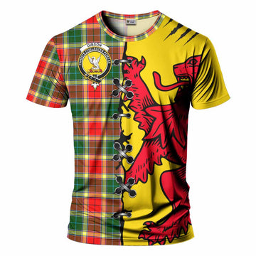 Gibson (Gibbs or Gibsone) Tartan Family Crest T-shirt Lion Rampant Honor