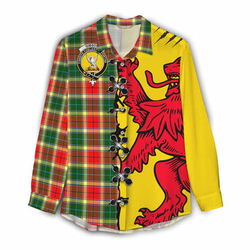 Gibson (Gibbs or Gibsone) Tartan Family Crest Women Casual Shirt Lion Rampant Honor - Tartan Vibes Clothing