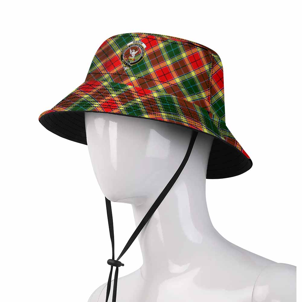 Gibson (Gibbs or Gibsone) Tartan Fishing Hat with Family Crest