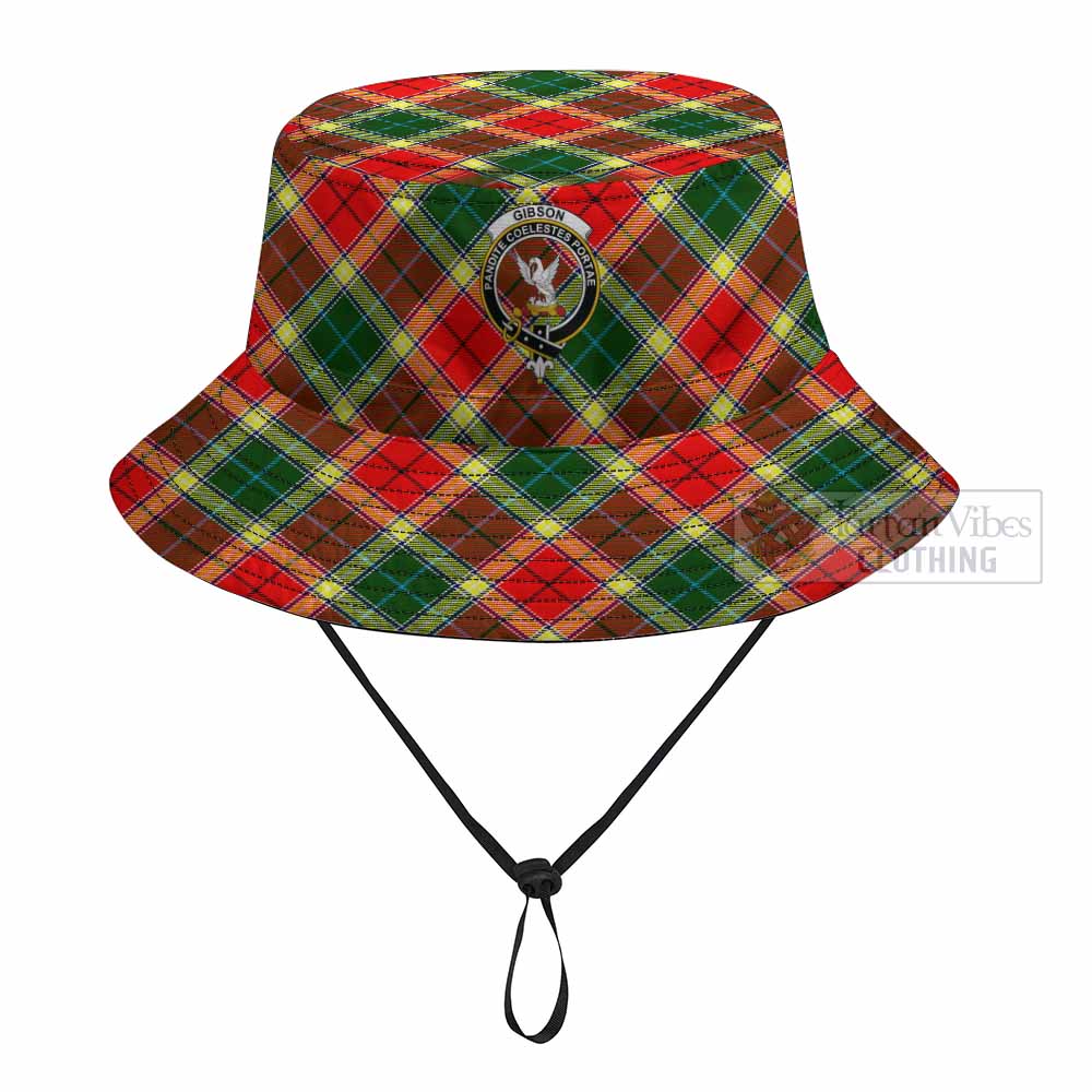 Gibson (Gibbs or Gibsone) Tartan Fishing Hat with Family Crest