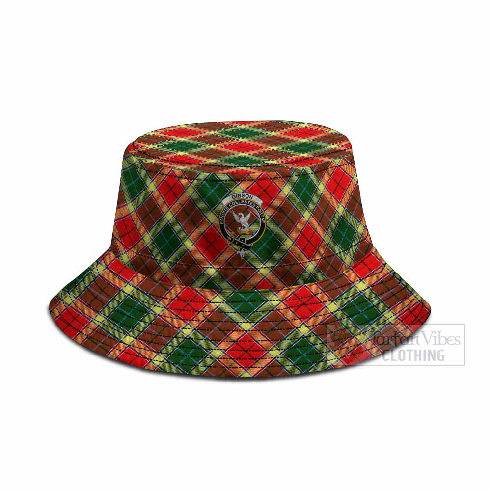 Gibson (Gibbs or Gibsone) Tartan Fishing Hat with Family Crest