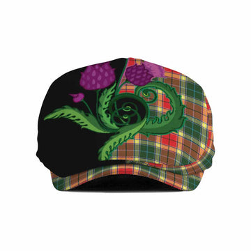 Gibson (Gibbs or Gibsone) Tartan Flat Cap, Jeff Cap Traditional Scottish Thistle