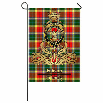 Gibson (Gibbs or Gibsone) Tartan Garden Flag with Highland Thistle Cherish Family Crest Style - Tartan Vibes Clothing