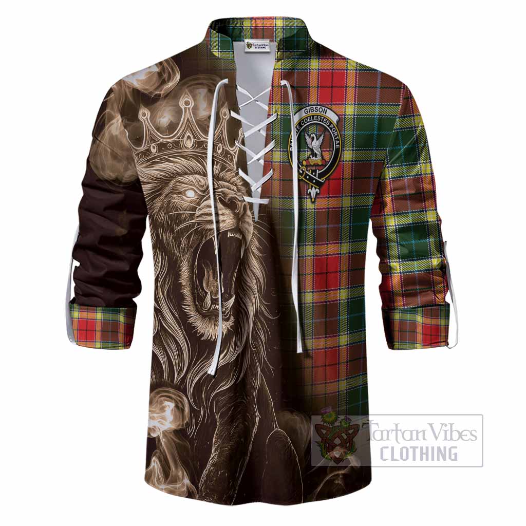 Gibson (Gibbs or Gibsone) Tartan Ghillie Shirt Roaring Lion Heritage