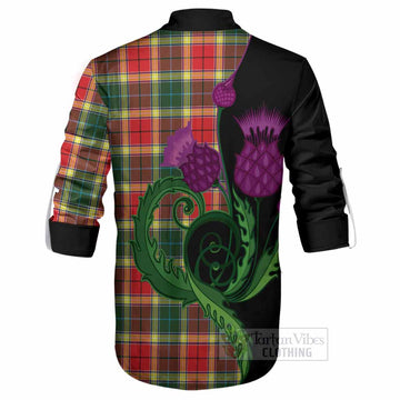 Gibson (Gibbs or Gibsone) Tartan Ghillie Shirt Traditional Scottish Thistle