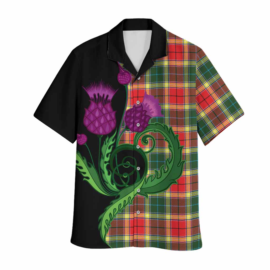 Gibson (Gibbs or Gibsone) Tartan Hawaiian Shirt Traditional Scottish Thistle