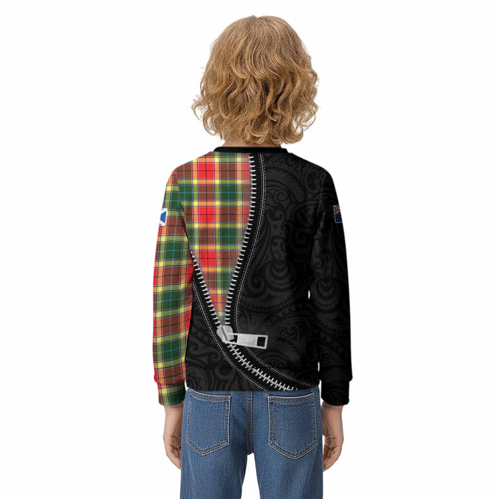 Gibson (Gibbs or Gibsone) Tartan Kid Knitted Sweatshirt New Zealand Pattern Unique Zipper Stylized