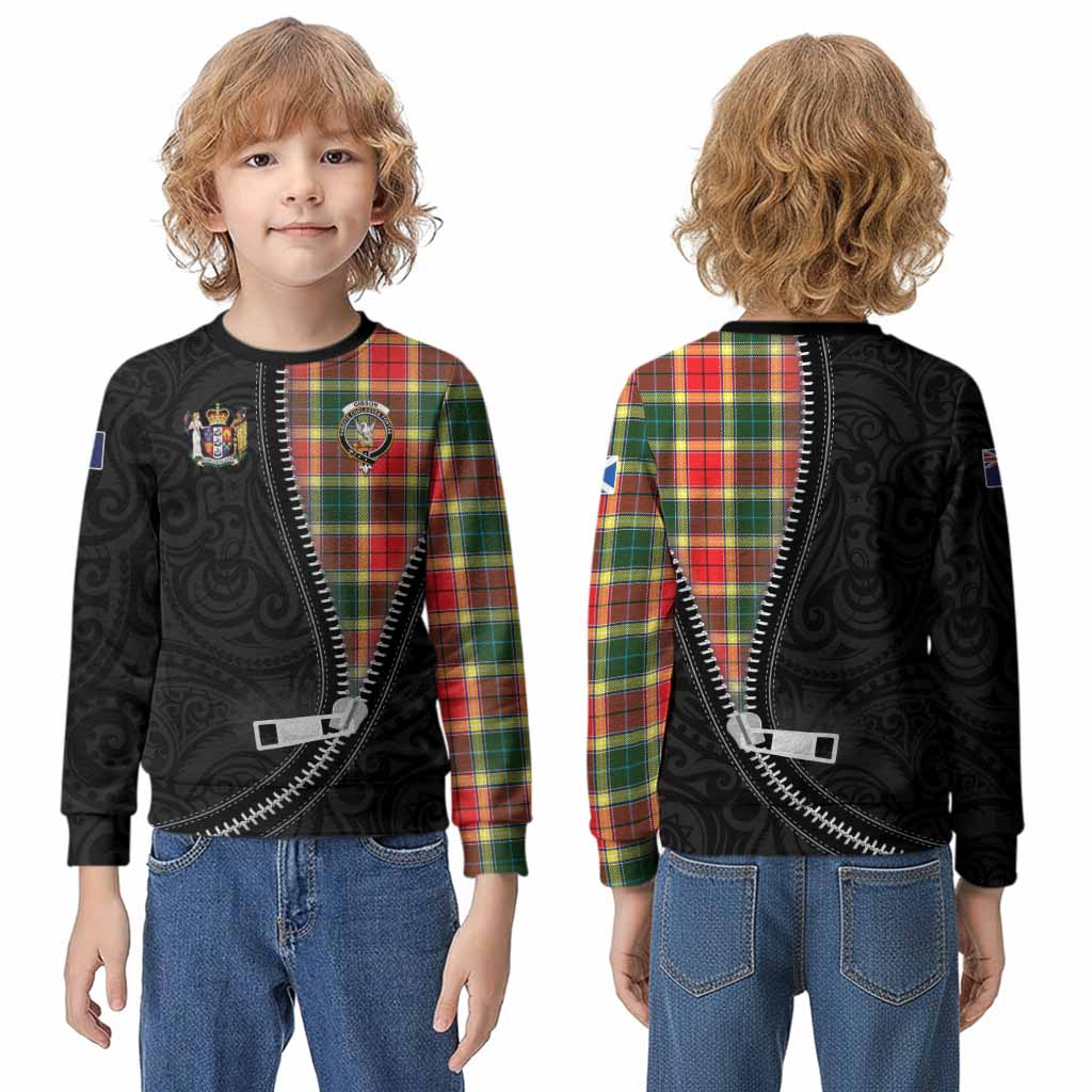 Gibson (Gibbs or Gibsone) Tartan Kid Knitted Sweatshirt New Zealand Pattern Unique Zipper Stylized
