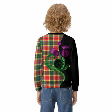 Gibson (Gibbs or Gibsone) Tartan Kid Knitted Sweatshirt Traditional Scottish Thistle