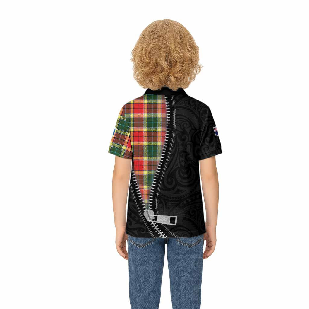 Gibson (Gibbs or Gibsone) Tartan Kid Polo Shirt New Zealand Pattern Unique Zipper Stylized