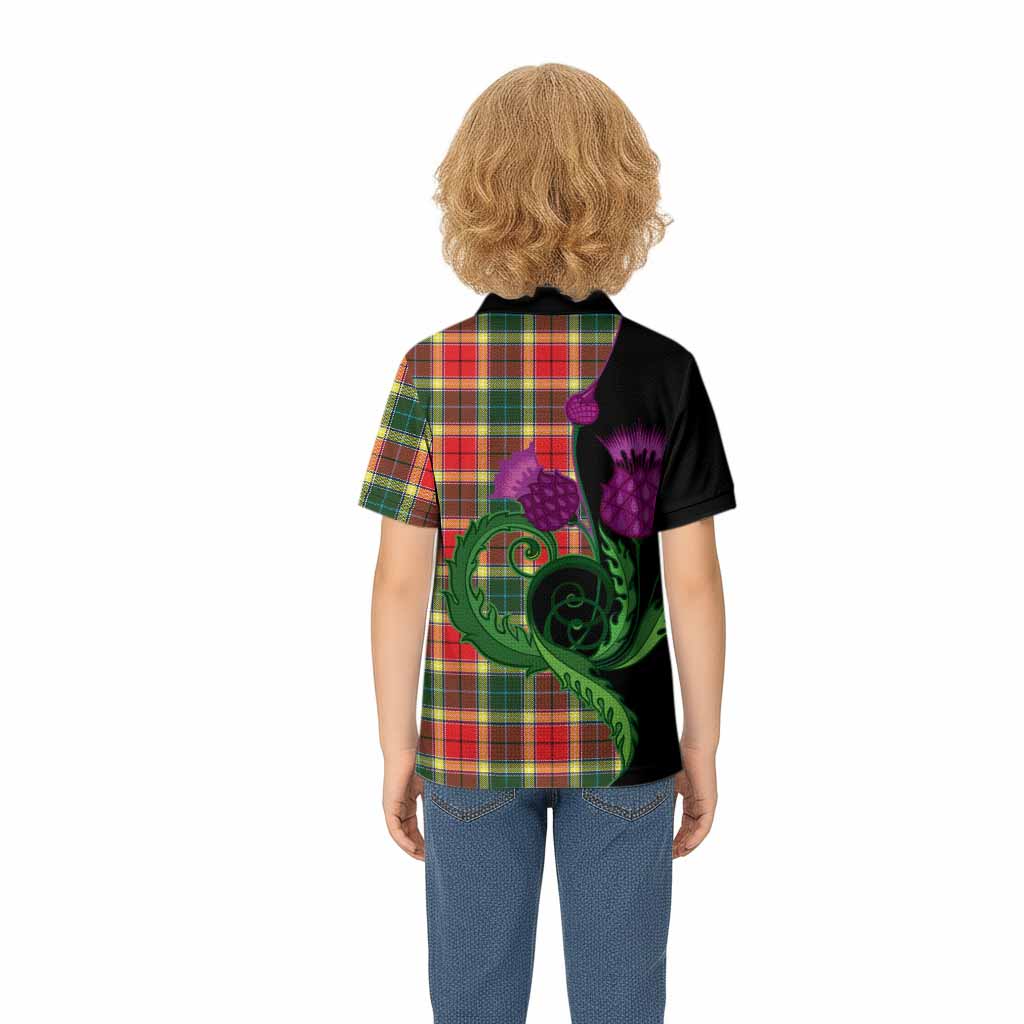 Gibson (Gibbs or Gibsone) Tartan Kid Polo Shirt Traditional Scottish Thistle