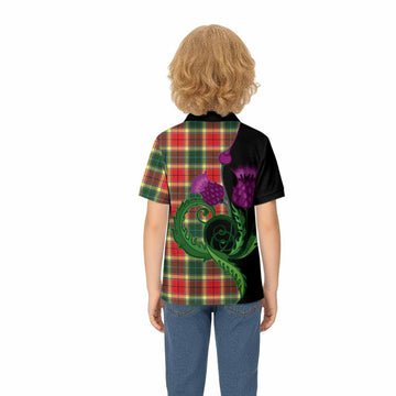 Gibson (Gibbs or Gibsone) Tartan Kid Polo Shirt Traditional Scottish Thistle