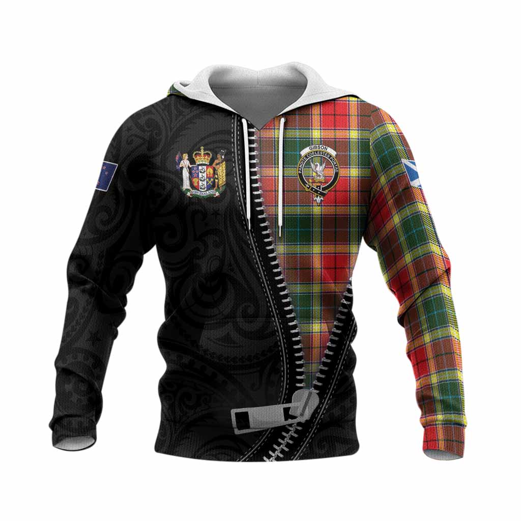 Gibson (Gibbs or Gibsone) Tartan Knitted Hoodie New Zealand Pattern Unique Zipper Stylized