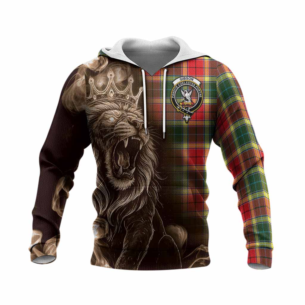 Gibson (Gibbs or Gibsone) Tartan Knitted Hoodie Roaring Lion Heritage