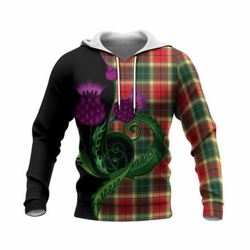 Gibson (Gibbs or Gibsone) Tartan Knitted Hoodie Traditional Scottish Thistle