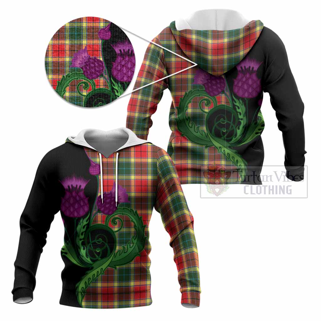 Gibson (Gibbs or Gibsone) Tartan Knitted Hoodie Traditional Scottish Thistle