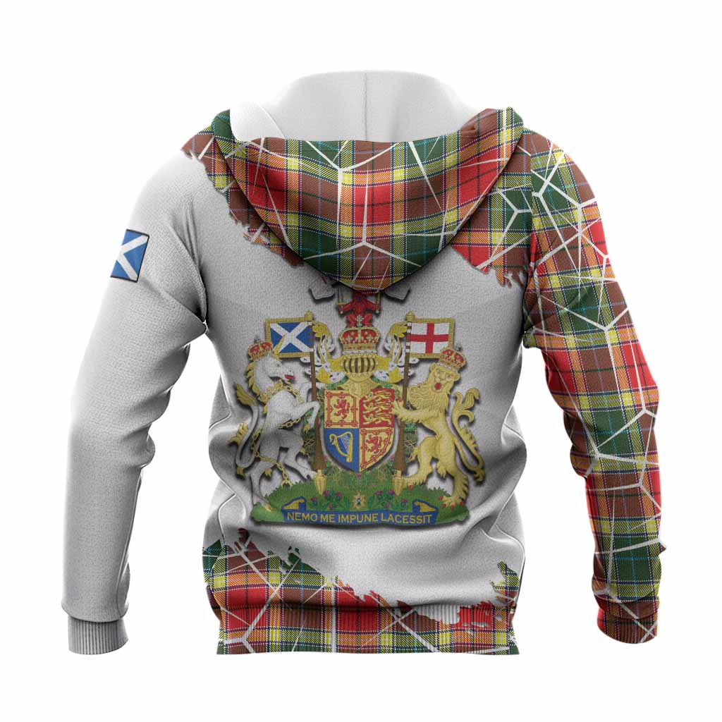 Gibson (Gibbs or Gibsone) Tartan Knitted Hoodie with Family Crest and Lion Rampant Grunge Style