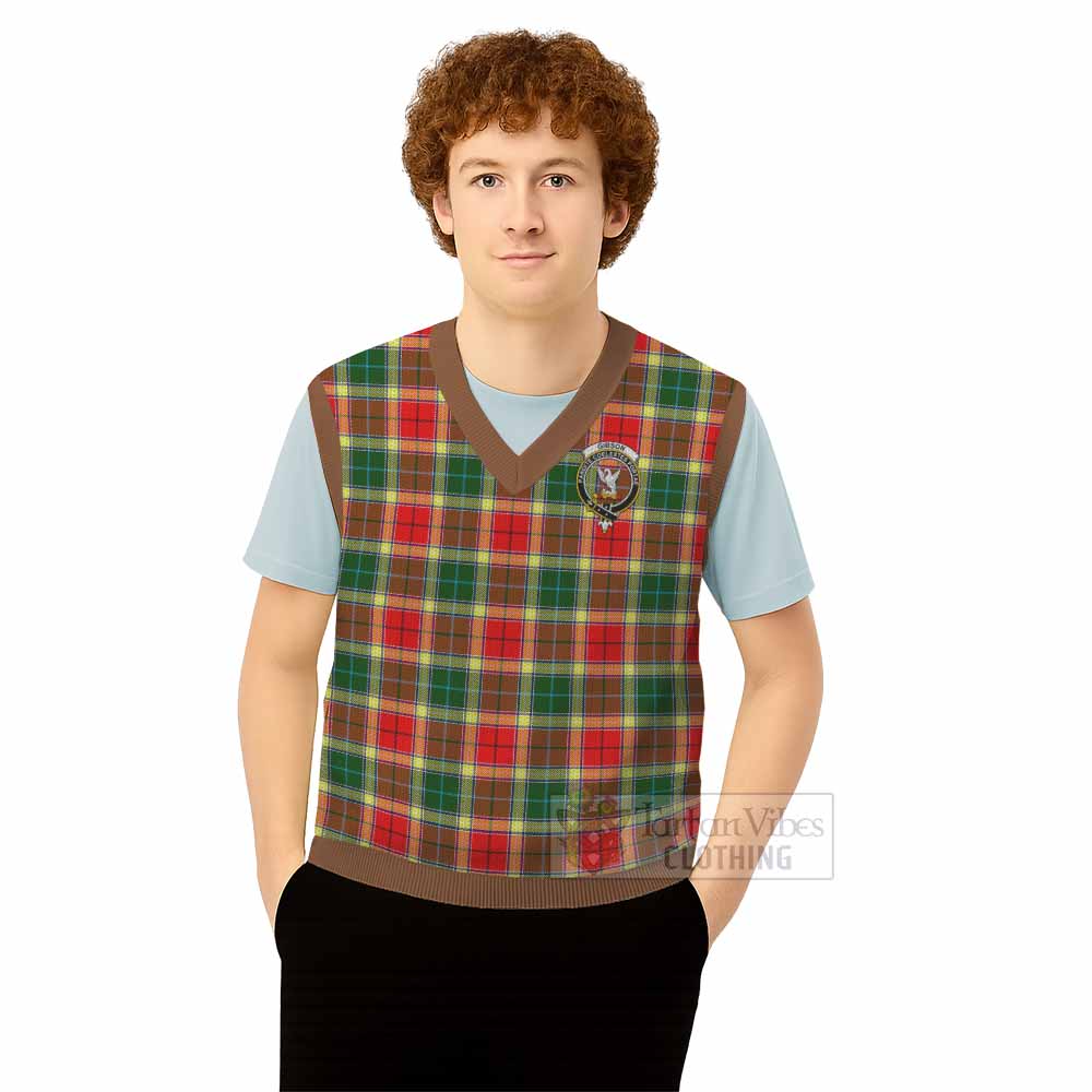 Gibson (Gibbs or Gibsone) Tartan Knitted V-Neck Vest with Family Crest - Tartan Vibes Clothing