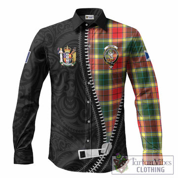Gibson (Gibbs or Gibsone) Tartan Long Sleeve Button Shirts New Zealand Pattern Unique Zipper Stylized