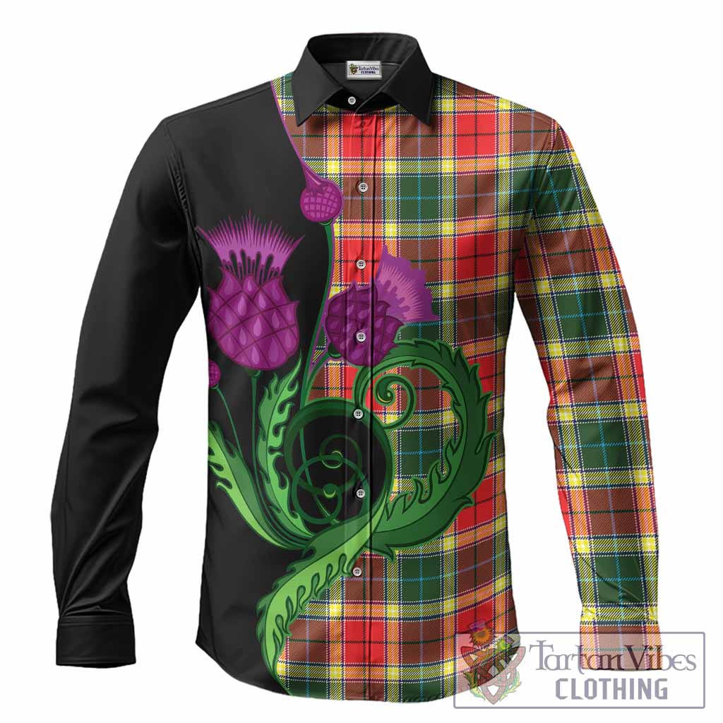Gibson (Gibbs or Gibsone) Tartan Long Sleeve Button Shirts Traditional Scottish Thistle